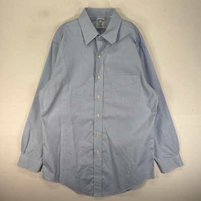 古着 ブルックスブラザーズ Brooks Brothers 長袖シャツ 胸ポケット M ブルー系 無地 メンズ