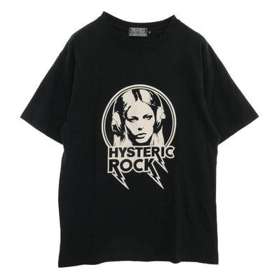 HYSTERIC GLAMOUR ヒステリックグラマー Tシャツ 02241CT10 HYSTERIC ROCK プリント 半袖 Tシャツ ブラック系 M【中古】