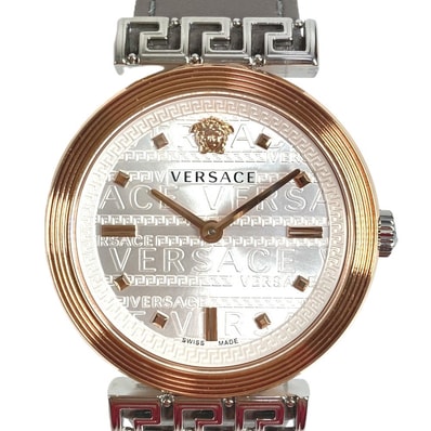 ヴェルサーチ VERSACE MEANDER ミアンダー VELW00922 メデューサ ロゴ レディースウォッチ ウォッチ 腕時計 SS グレー系 美品