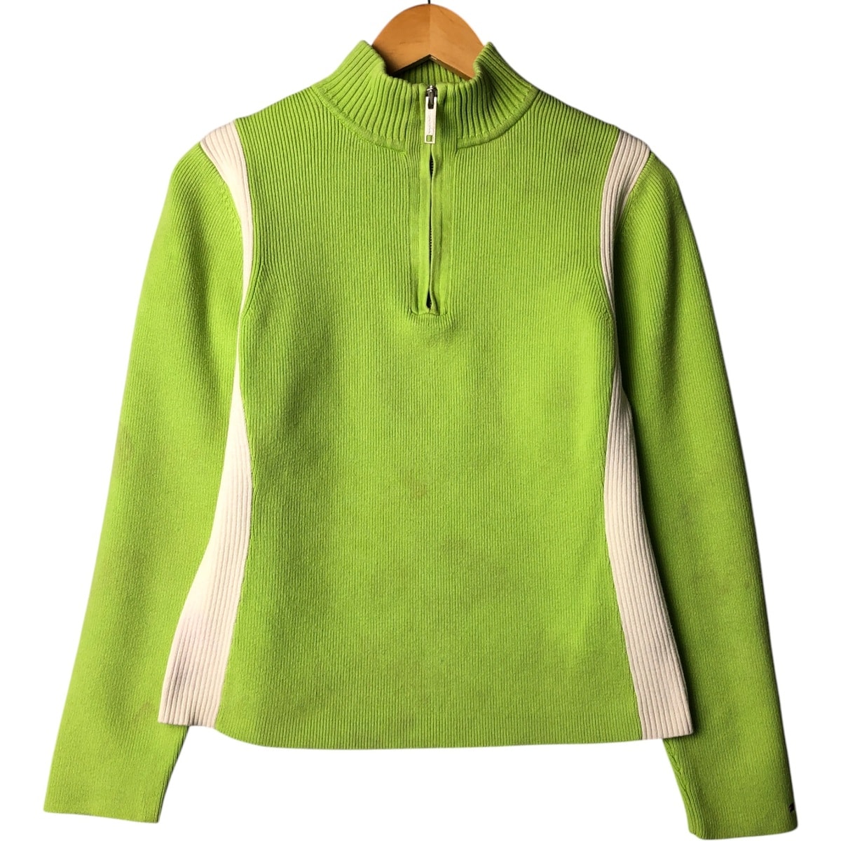 古着 00年代 トミーヒルフィガー TOMMY HILFIGER コットンニットハーフジップセーター レディースL相当/eaa572623