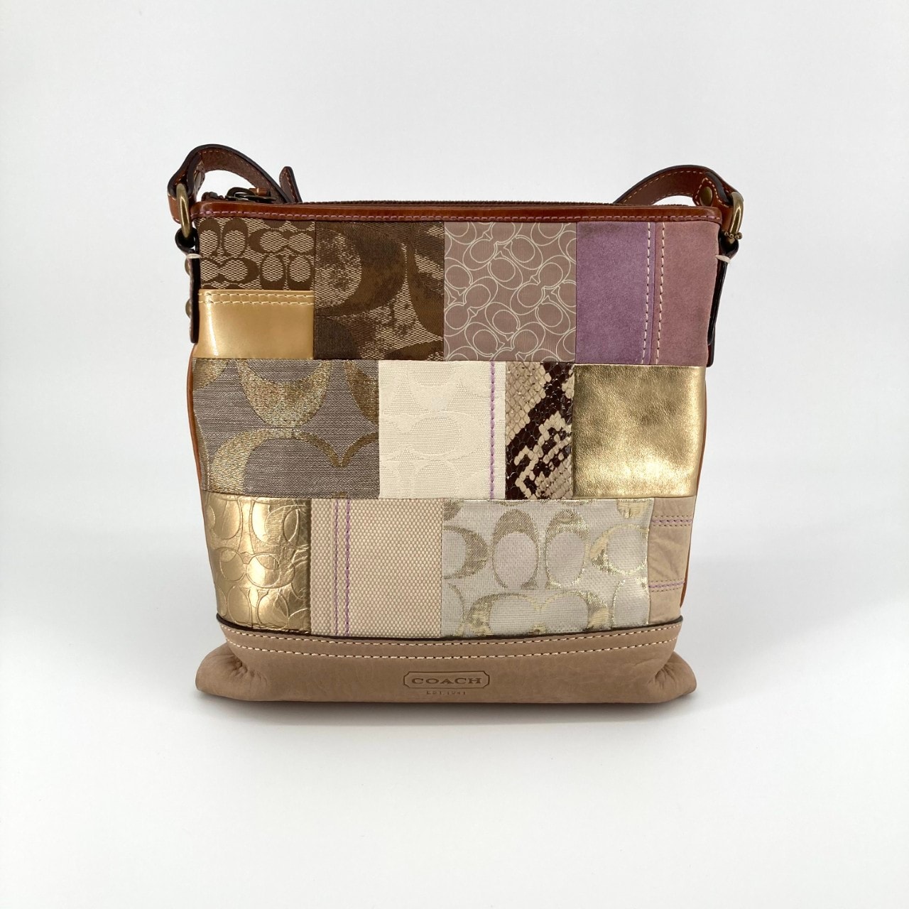C (やや傷や汚れあり)】COACH（コーチ） シグネチャー パッチワーク