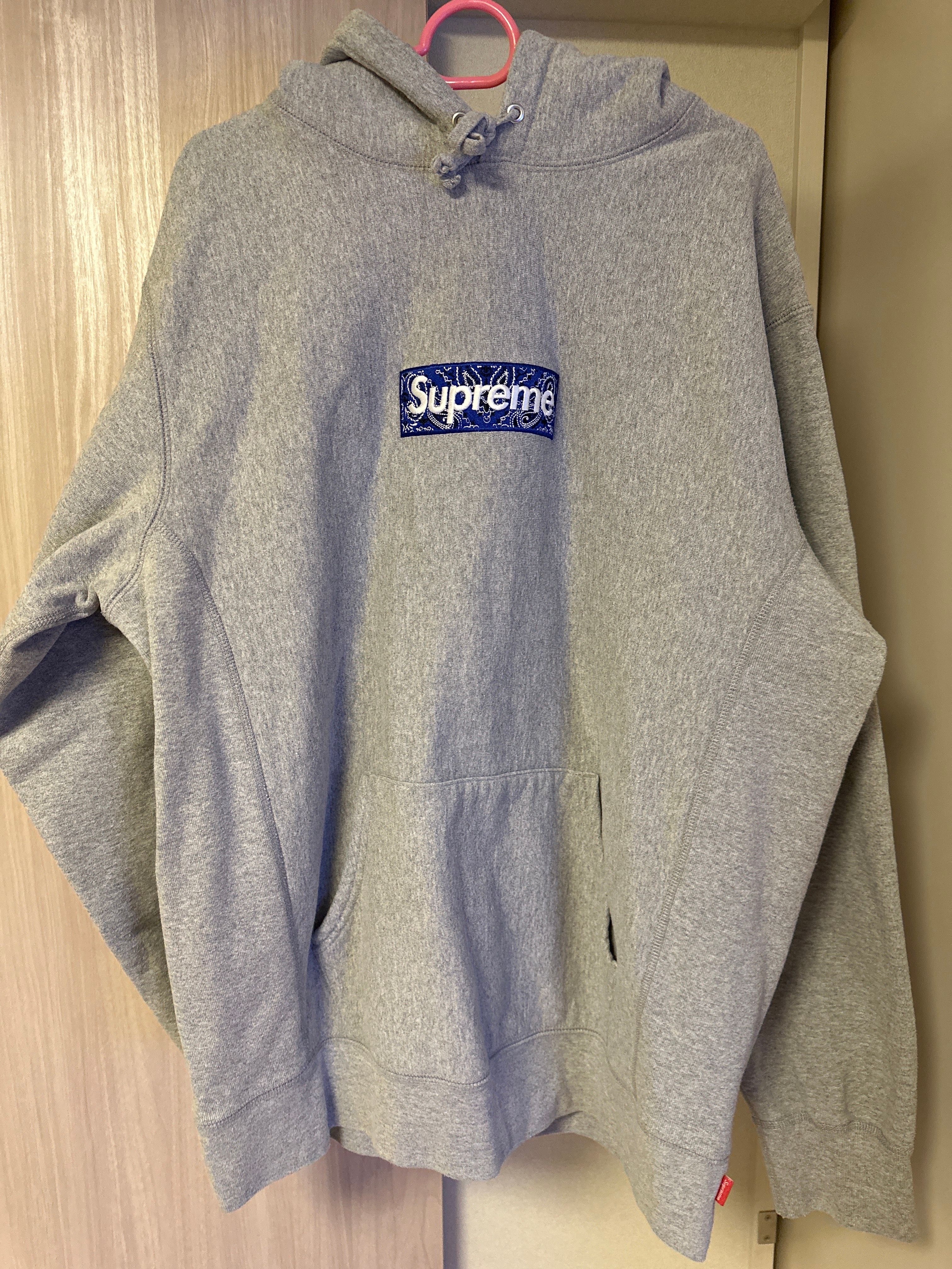Supreme Bandana Box Logo Hooded Sweatshirt "Grey"