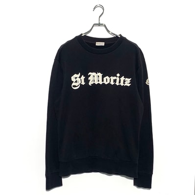 Moncler 22AW St Moris Patch Crewneck Black