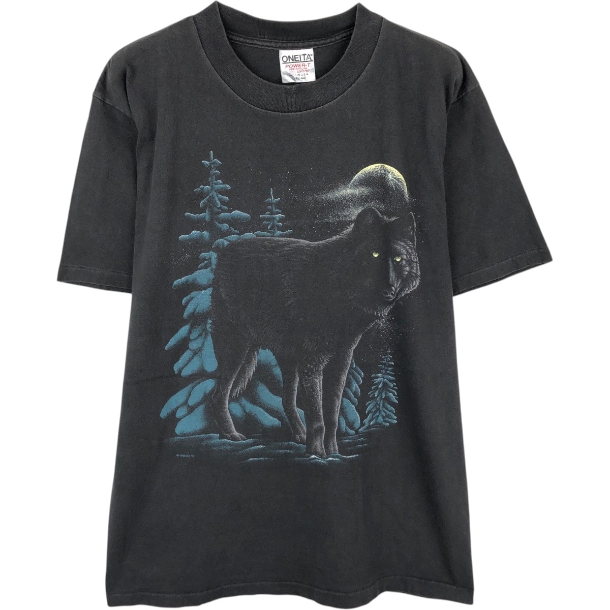 古着 90年代 オニータ ONEITA オオカミ柄 アニマルTシャツ USA製 メンズL相当 ヴィンテージ/eaa657109