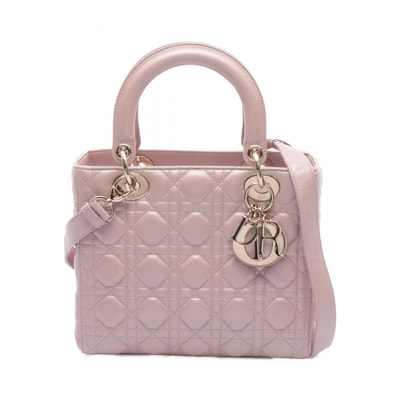 ディオール Dior LADY DIOR レディディオール ハンドバッグ バッグ レザー レディース ピンク系 【中古】