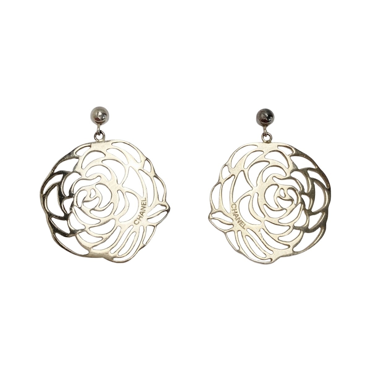 ☆☆CHANEL シャネル カメリア ピアス シルバー SV925 箱・布袋有