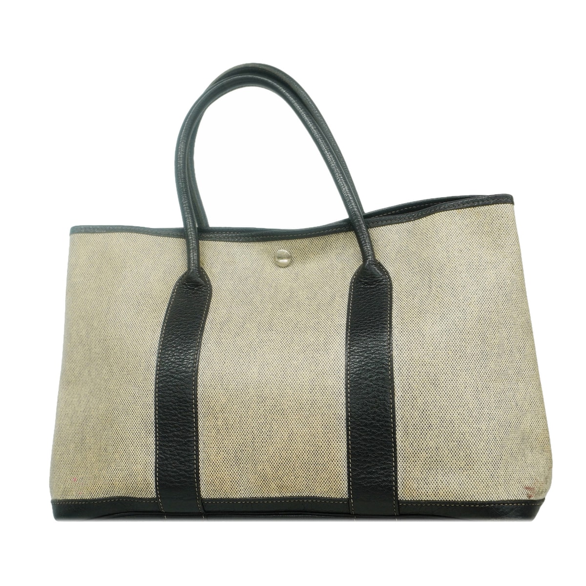 ★最終価格★SALE【6id5217】エルメス トートバッグ ガーデンパーティPM トワルアッシュ ブラック シルバー金具 □F刻印【中古】レディース