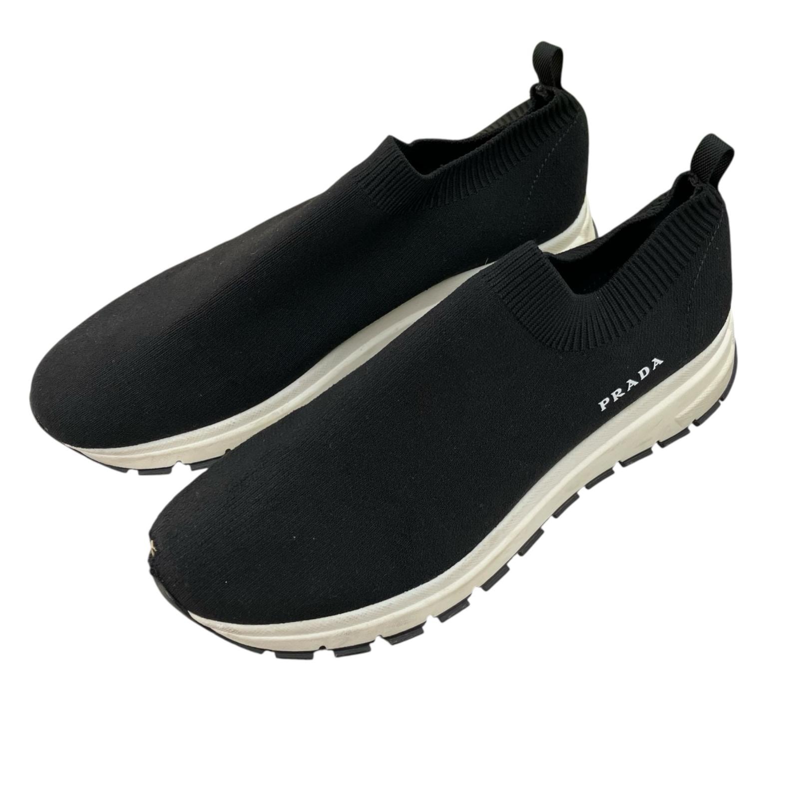 186005 PRADA プラダ ニットソックススニーカー 36 ブラック レディース