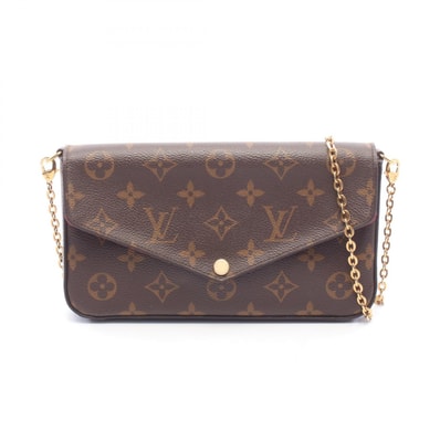ルイ・ヴィトン LOUIS VUITTON ポシェット フェリシー モノグラム フューシャ ショルダーバッグ バッグ PVCコーティングキャンバス レザー モノグラム レディース ブラウン系 M61276 【中古】