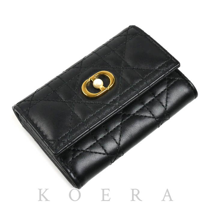 Dior ディオール ジョリーグリシーヌ 二つ折り財布 ブラック S3102UNJB_M900 レディース【中古】【美品】