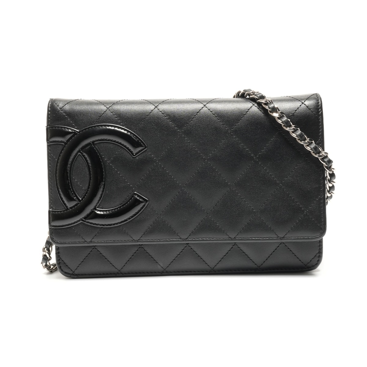 シャネル CHANEL 16番台 カンボン ライン チェーン ウォレット ショルダーバッグ【中古】