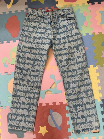 Supreme Fat Tip Jacquard Regular Jean "Blue"