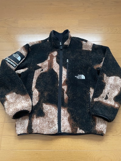 Supreme x The North Face Bleached Denim Print Fleece Jacket "Black"