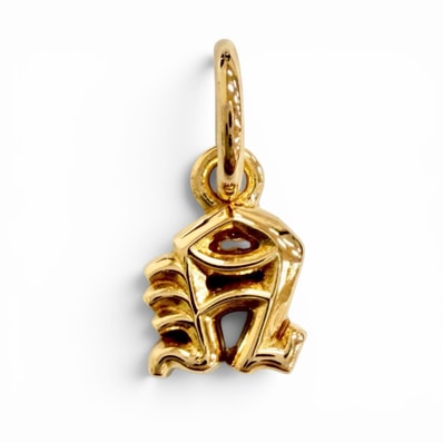 Chrome Hearts 22K Alphabet Stack N Initial Charm "Yellow Gold"