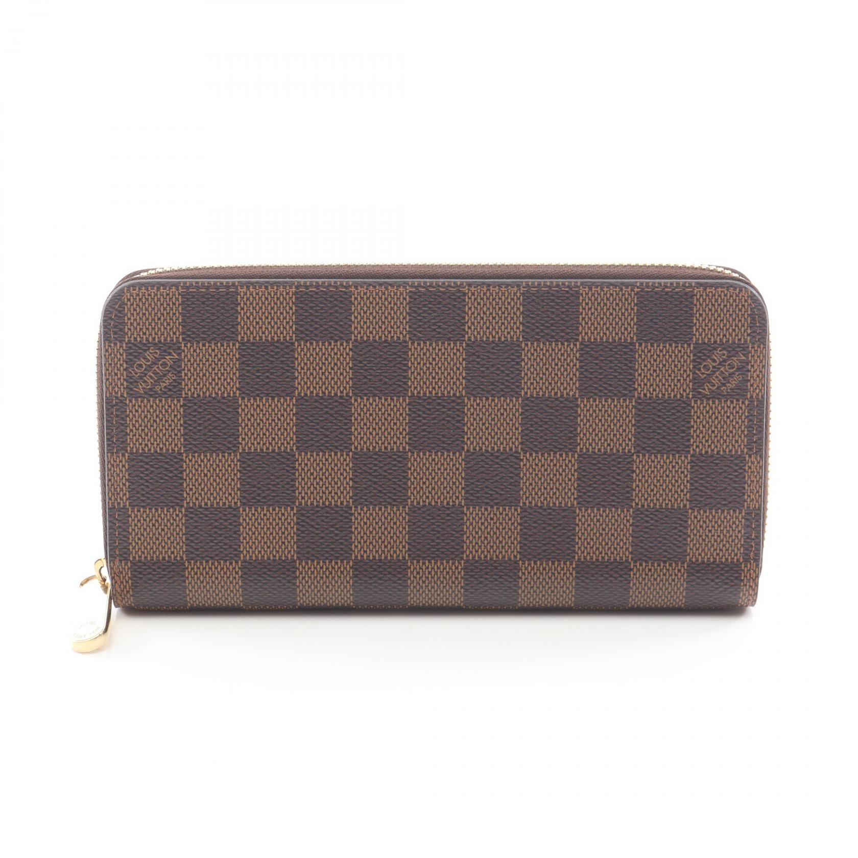 ルイ・ヴィトン LOUIS VUITTON ジッピーウォレット ラウンド長財布 財布 PVC ダミエ エベヌ レディース ブラウン系 N60046 【中古】