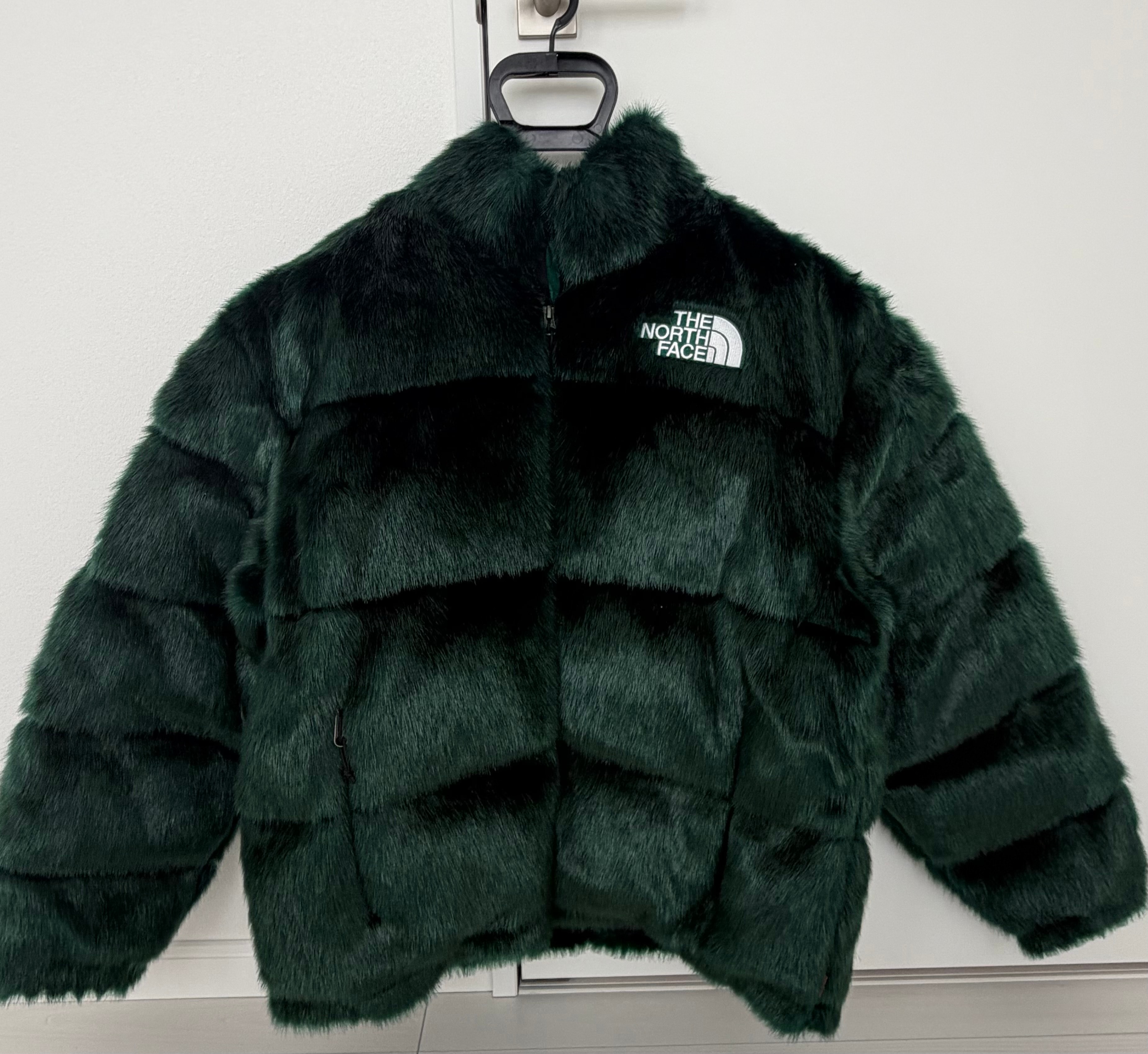 Supreme x The North Face Faux Fur Nuptse Jacket "Green"
