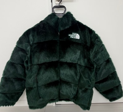 Supreme x The North Face Faux Fur Nuptse Jacket "Green"