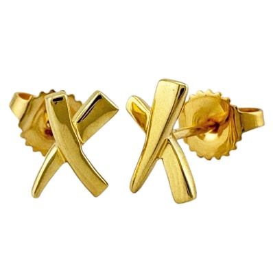 ティファニー キス ピアス 18金 K18イエローゴールド レディース TIFFANY&Co. 中古