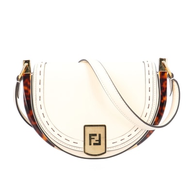 フェンディ ムーンライト ショルダーバッグ レザー 8BT346 ホワイト レディース FENDI 中古