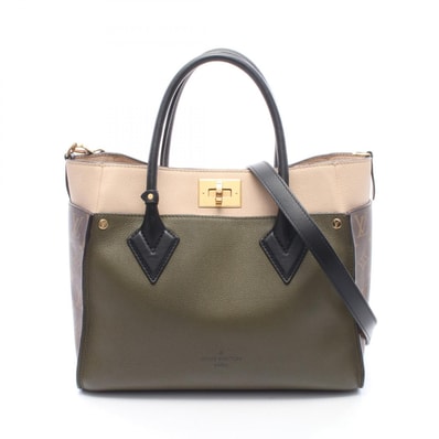 ルイ・ヴィトン LOUIS VUITTON オンマイサイド MM モノグラム ローリエ 2WAY ハンドバッグ バッグ レザー PVCコーティングキャンバス レディース カーキ系 / アイボリー系 / ブラウン系 M55302 【中古】