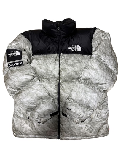 Supreme x The North Face Nuptse Jacket "White Paper Print"