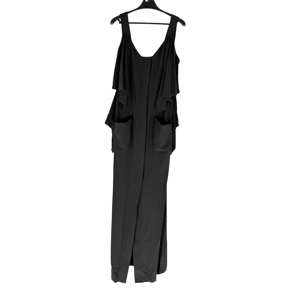CHANEL シャネル ワンピース ノースリーブ ヴィンテージ アパレル 服 38 ブラック 黒 シルク レディース 秋【中古品】