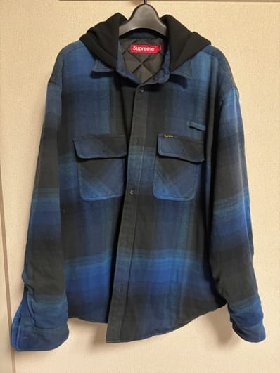 Supreme Quilted Lined Hooded Flannel Shirt "Blue"