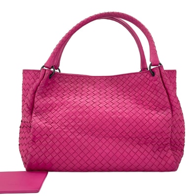 ボッテガヴェネタ BOTTEGAVENETA レザー イントレチャート ハンドバッグ【中古】