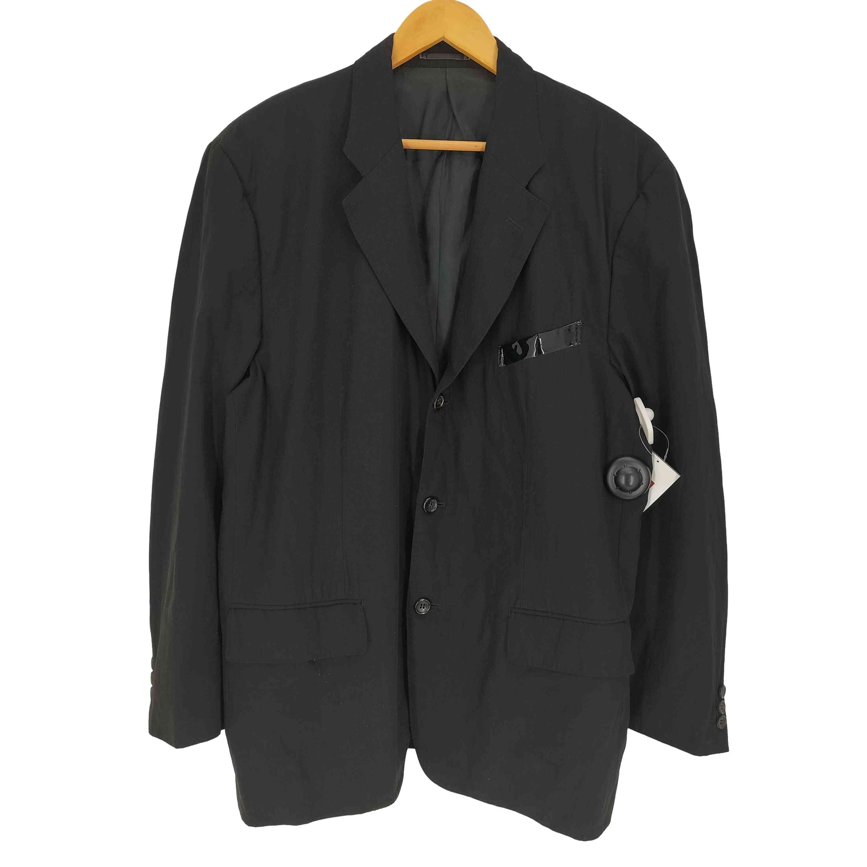 AD1991 1991AW  ナイロン混 シングルブレスト 3B エナメル切替ポケット テーラード ジャケット【1142556265690】