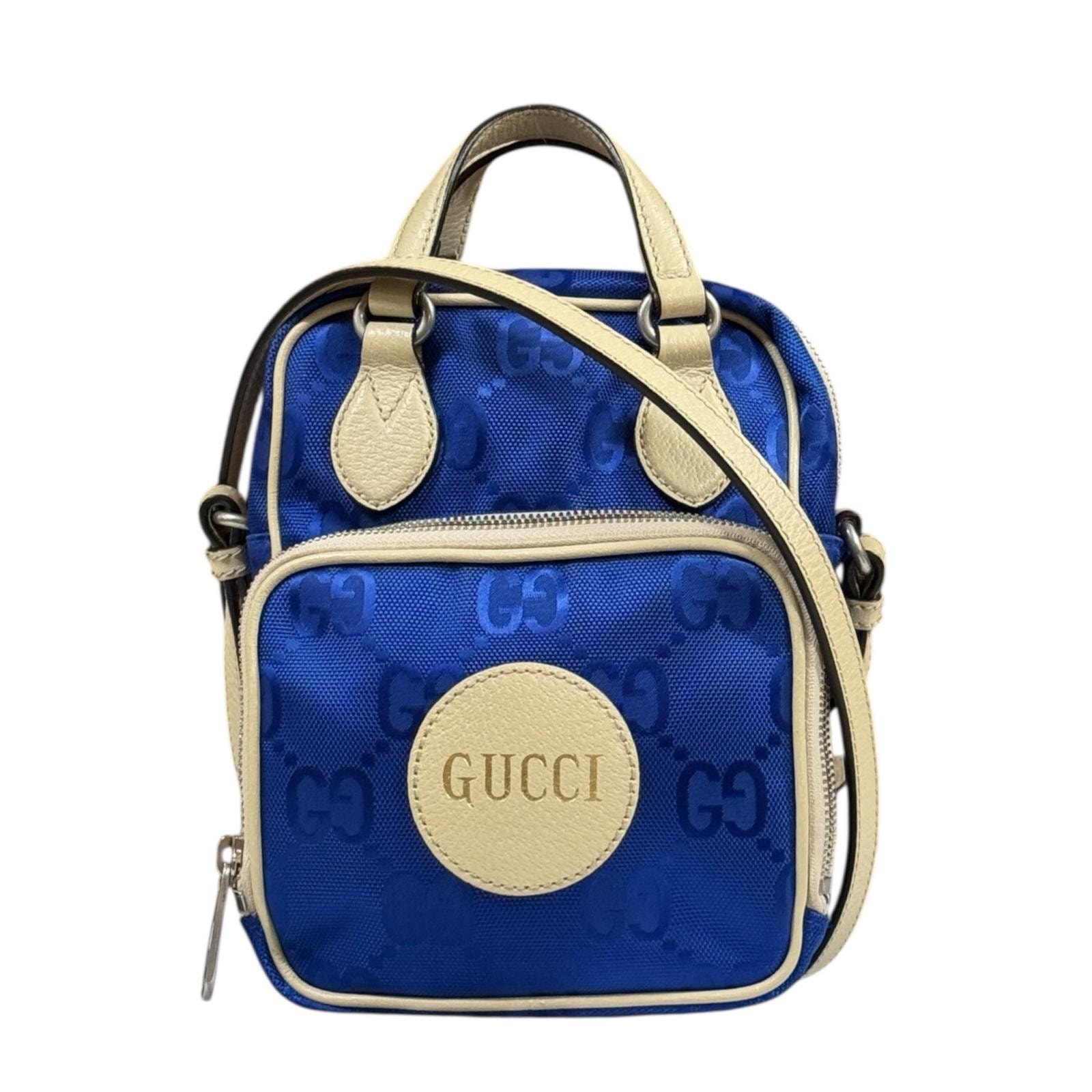 グッチ オブザグリッド ショルダーバッグ ナイロン 625850 ブルー ユニセックス GUCCI  中古