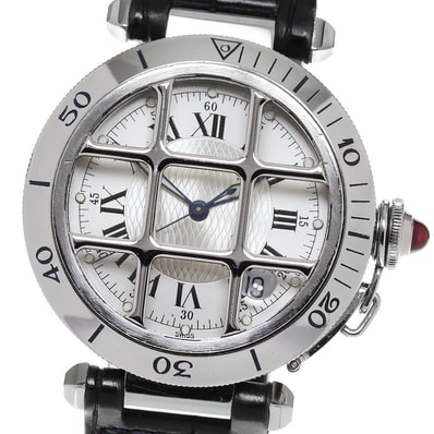 カルティエ パシャグリッド W3102255 メンズ 【中古】