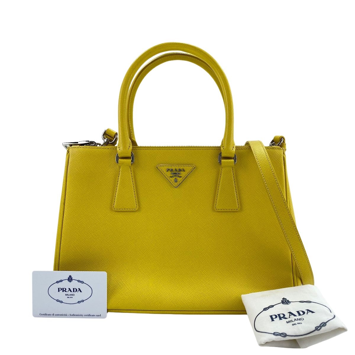 プラダ PRADA レザー 2WAYガレリア ハンドバッグ【中古】