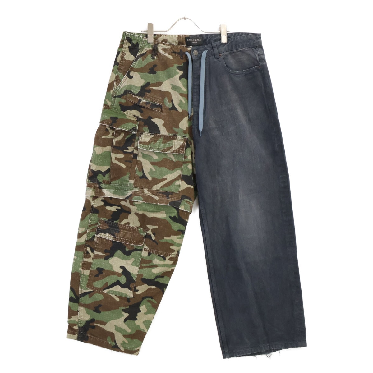 バレンシアガ 【美品/国内正規/23年製】786645 USED加工 ハイブリッド バギーパンツ XS