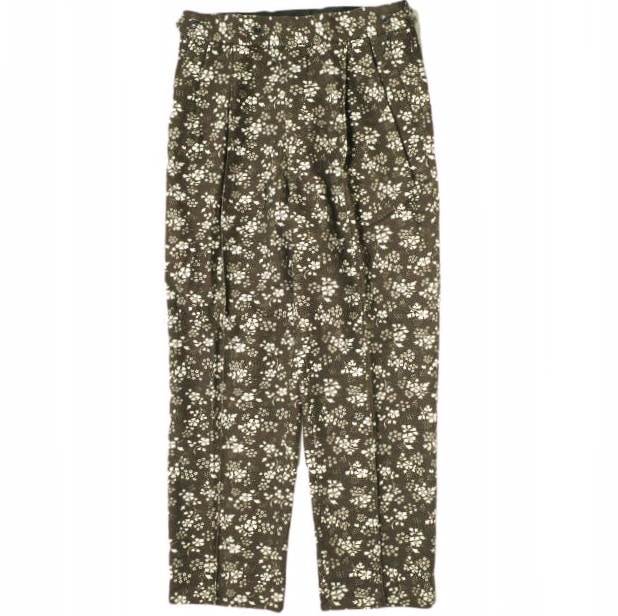Needles ニードルス 日本製 Tucked S/T Trousers ウールフローラル タックサイドタブトラウザーズパンツ LQ147 M BROWN ボトムス g22039