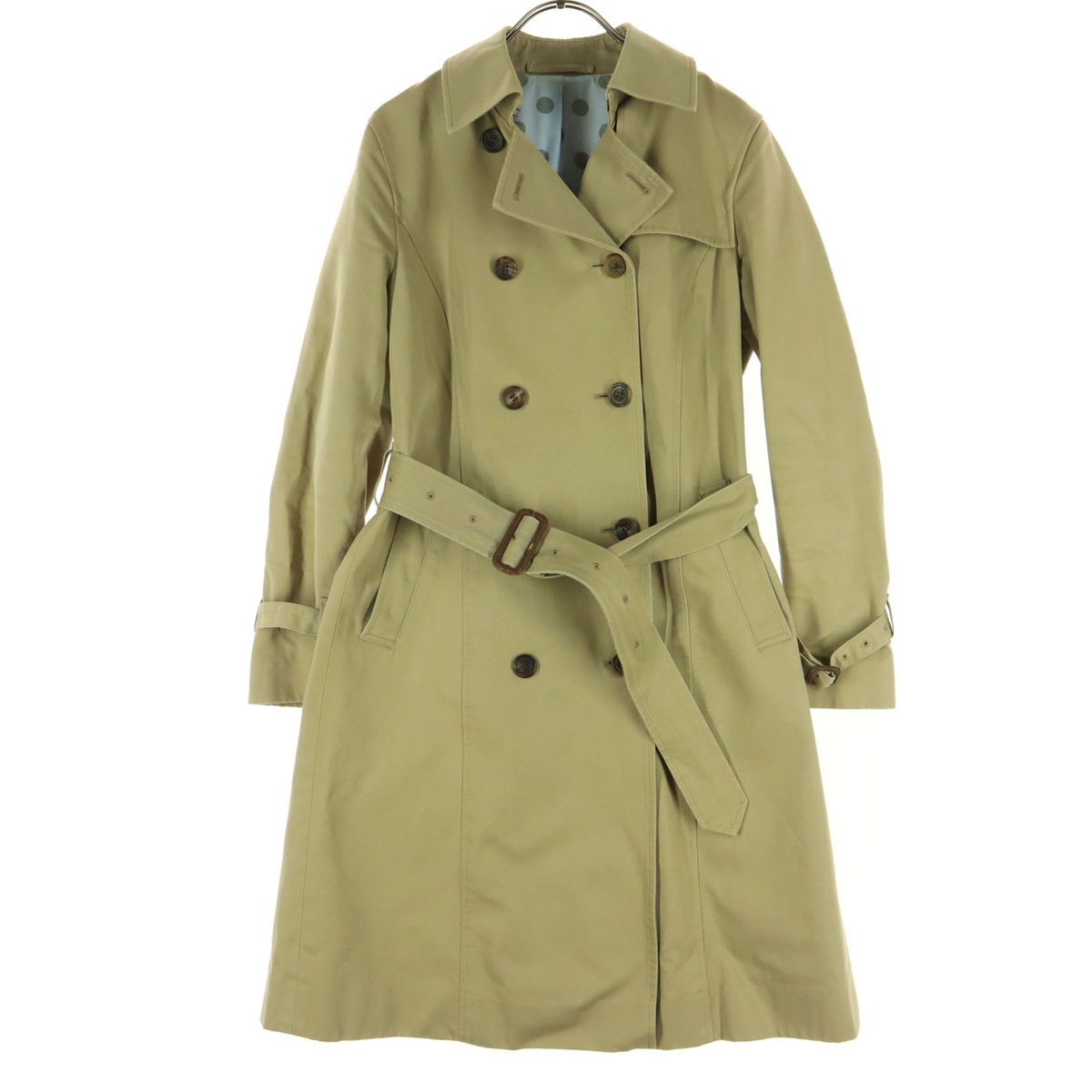 Adam et Rope' アダムエロペ 日本製 裏地 水玉柄 長袖 トレンチコート 38 ベージュ