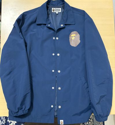 A BATHING APE COACH JACKET NAVY