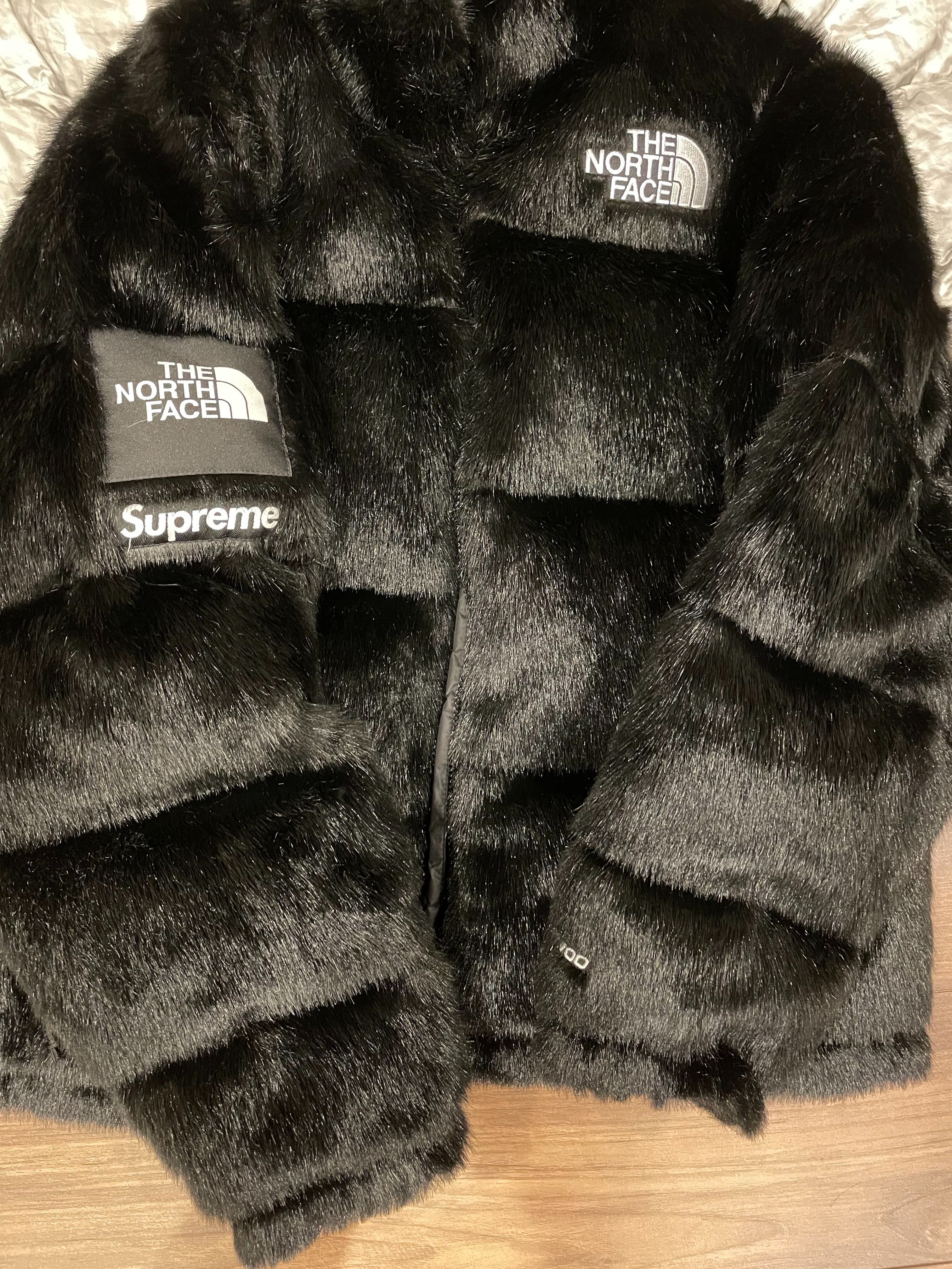 Supreme x The North Face Faux Fur Nuptse Jacket "Black"