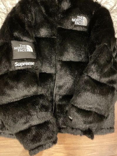 Supreme x The North Face Faux Fur Nuptse Jacket "Black"