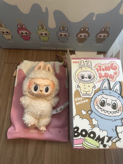 POP MART THE MONSTERS (LABUBU) Exciting Macaron Plush Series SOYMILK