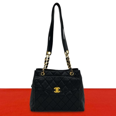 CHANEL シャネル マトラッセ ココマーク キャビアスキン トートバッグ ブラック
59170
