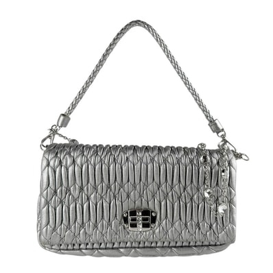 ミュウミュウ MIUMIU ハンドバッグ マテラッセ レザー シルバー レディース 5BD417【中古】 z9614