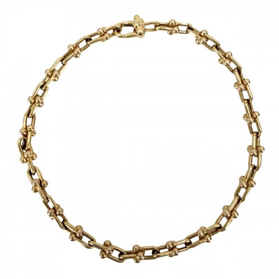TIFFANY&Co. ティファニー ブレスレット ハードウェア マイクロ リンク ブレスレット ジュエリー アクセサリー メンズ レディース K18YG Au750 K18イエローゴールド ユニセックス 約10.4g【中古品】
