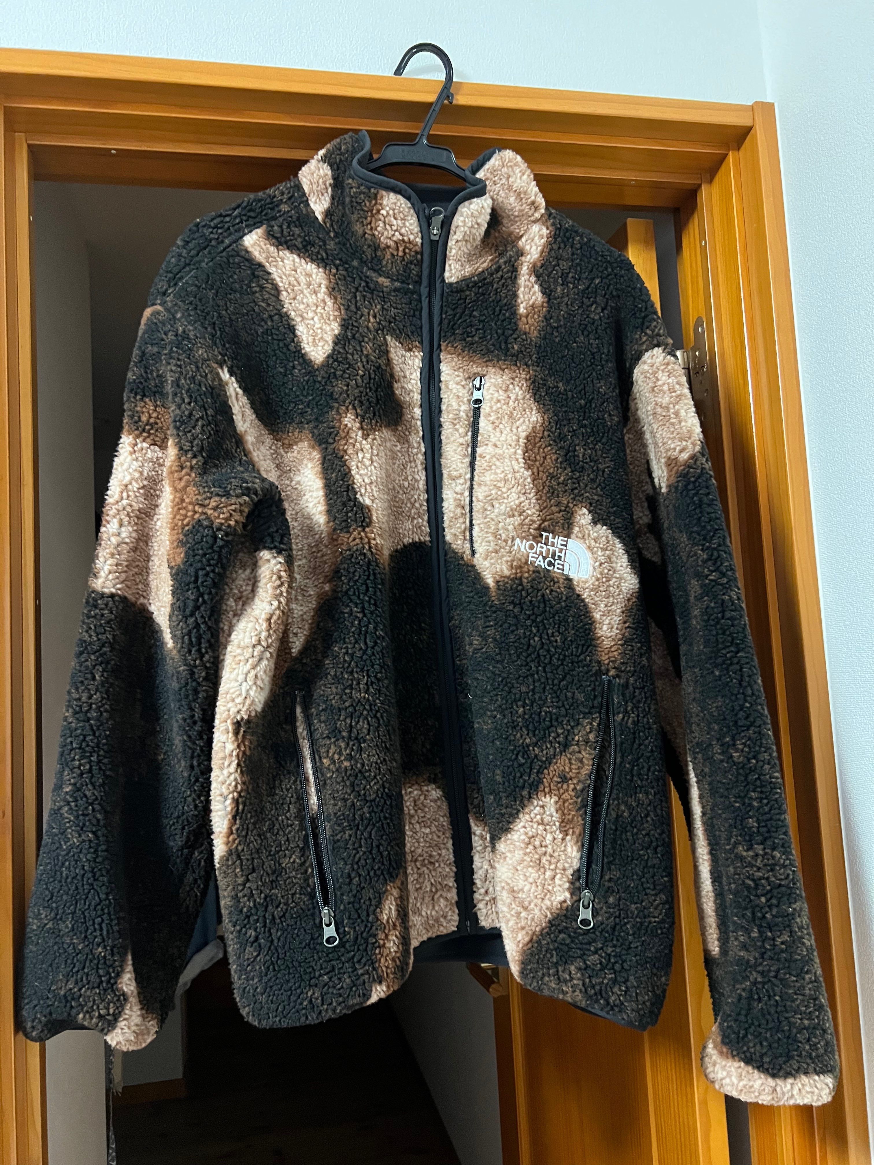Supreme x The North Face Bleached Denim Print Fleece Jacket "Black"