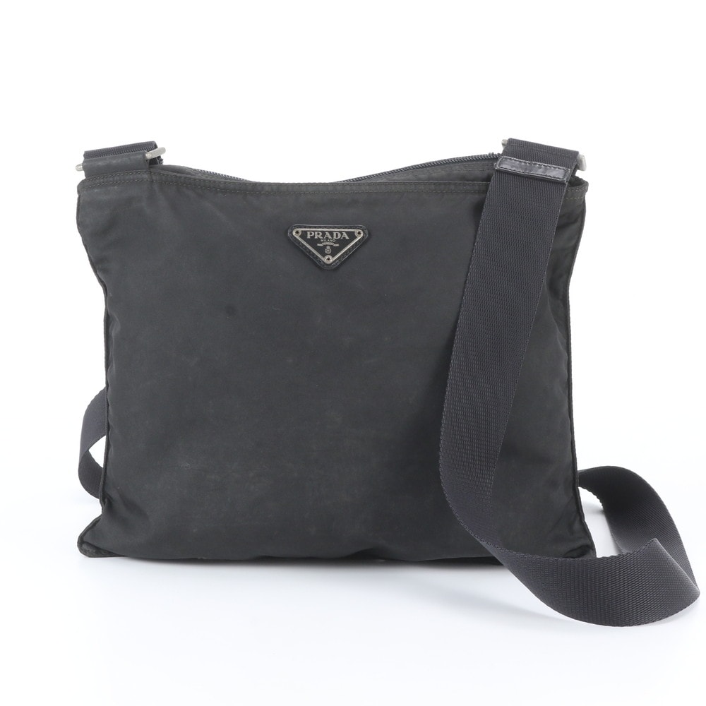 ■美品 プラダ テスート ナイロントライアングルロゴショルダーバッグ