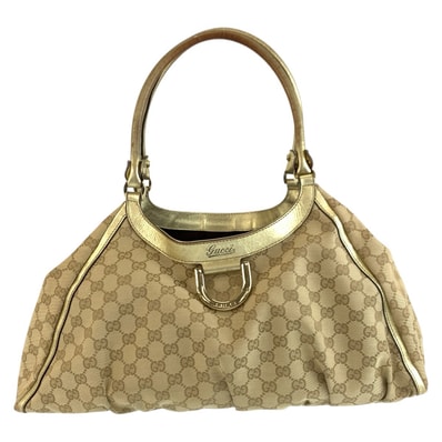 GUCCI グッチ アビー ベージュ ゴールド金具 GGキャンバス トートバッグ ショルダーバッグ 603140 【中古】