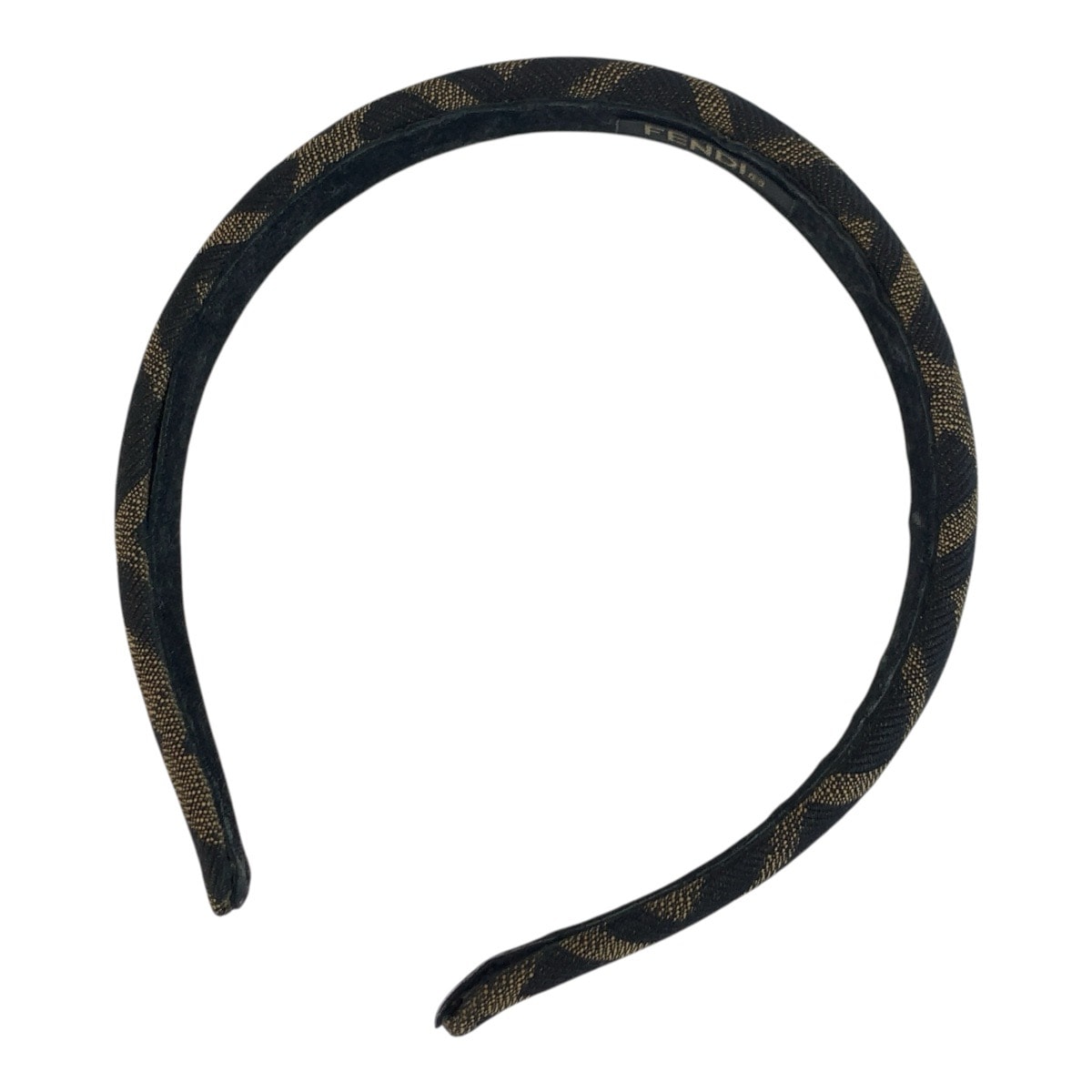 美品 FENDI フェンディ ズッカ ブラウン キャンバス ヘアアクセサリー カチューシャ 603536 【中古】