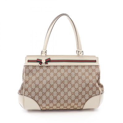 グッチ GUCCI メイフェア GGキャンバス シェリーライン トートバッグ バッグ キャンバス レザー レディース ベージュ系 / アイボリー系 / マルチカラー 257063 【中古】