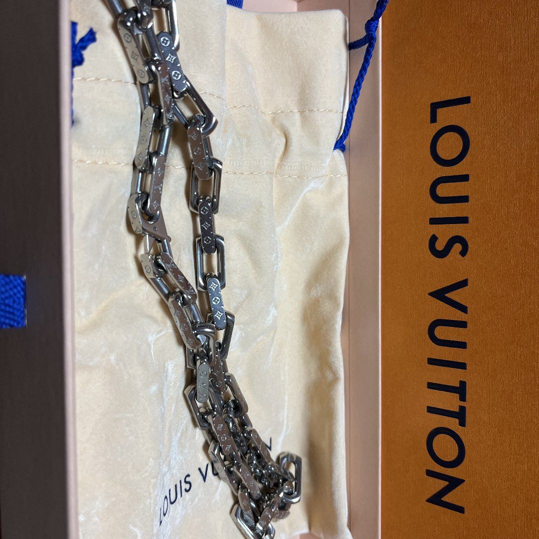 Louis Vuitton Monogram Chain Necklace "Silver"