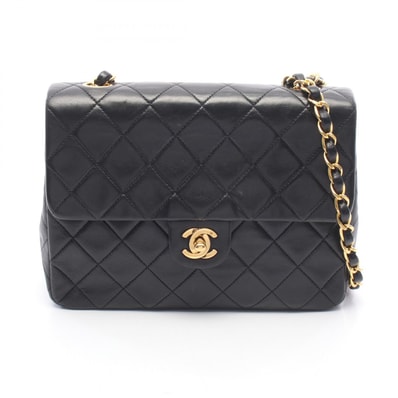 シャネル CHANEL ミニマトラッセ20 ショルダーバッグ バッグ ラムスキン(羊革) レディース ブラック系 【中古】