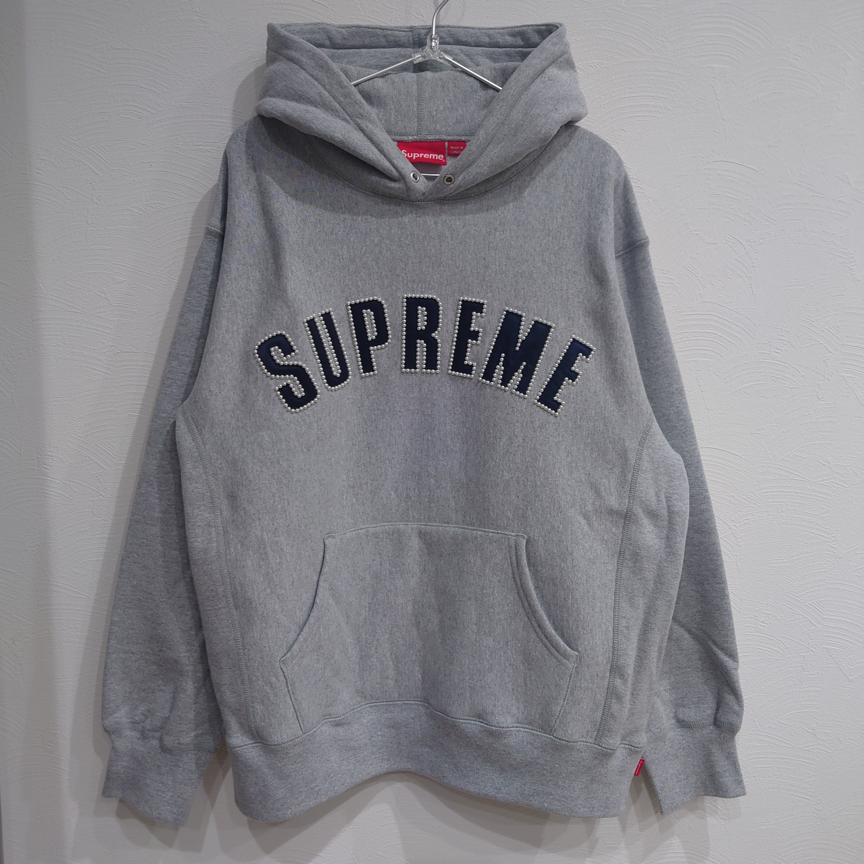 Supreme Pearl Logo Hooded Sweatshirt "Grey"